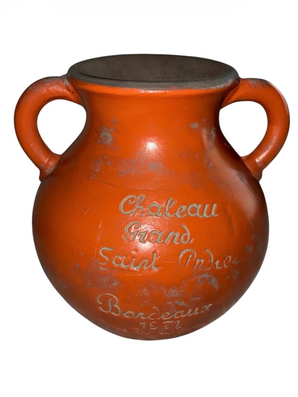 Vintage 1971 Chateau Grand Saint-André Bordeaux wine jug or‎ vase 2 handles